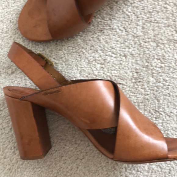 Chloe Brown Leather Stacked Heel Sandal - Picture 2 of 8